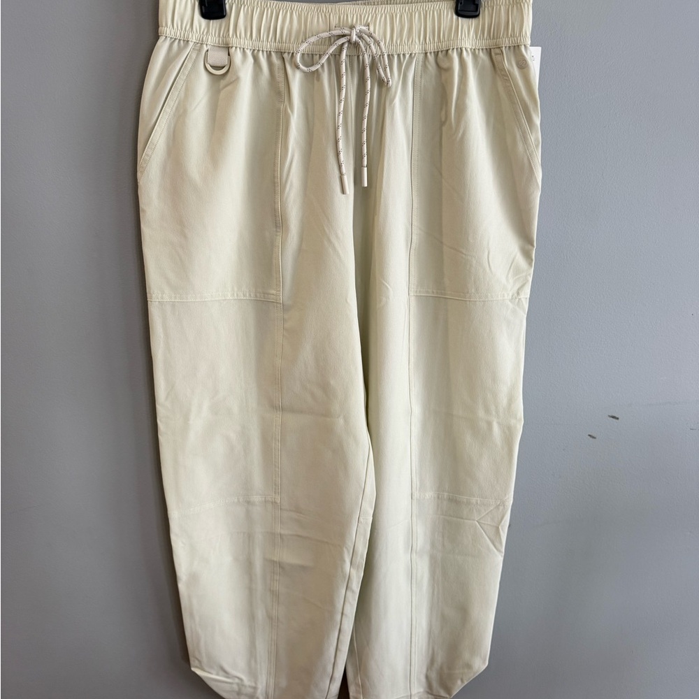 Cream Drawstring Jogger Pants